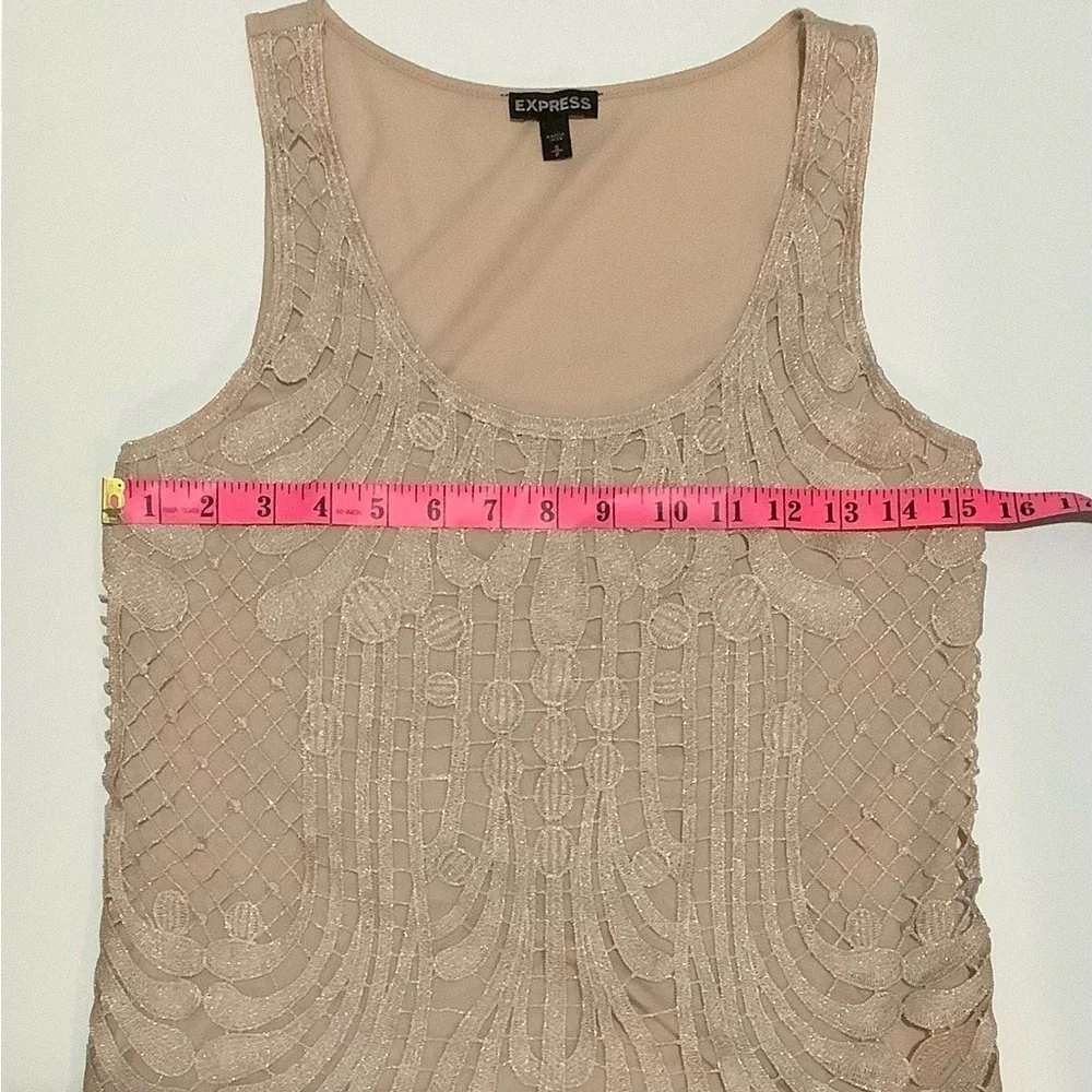 EXPRESS Lace Tank Top/Beige, Size Small - Picture 6 of 7